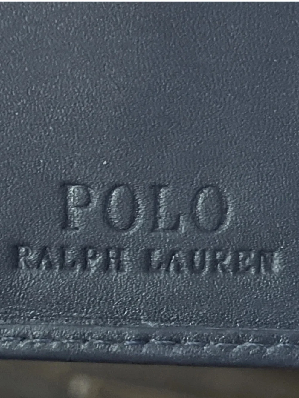 Polo Ralph Lauren Blue Leather Painter Bear Bi Fold Wallet